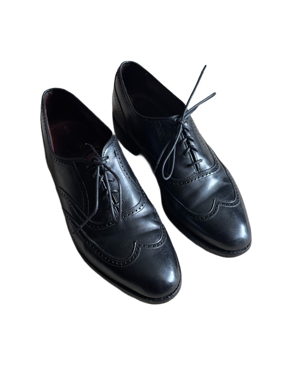 Allen Edmonds Marlow 4117 Vintage Black Leather Wingtip Oxfords Men's 10C USA
